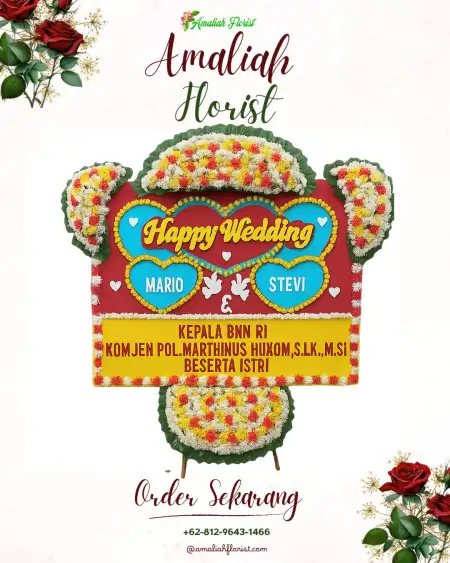 Papan Bunga Pernikahan Kayumalue Pajeko